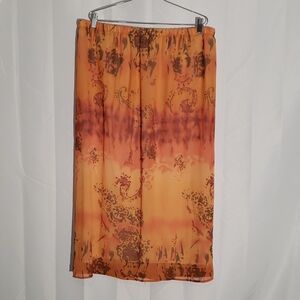 Made In USA Vintage Orange and Brown Sparkle  Women's Maxi Skirt 2X